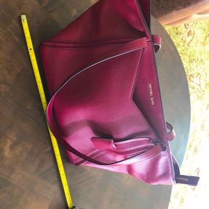 Red MK leather tote